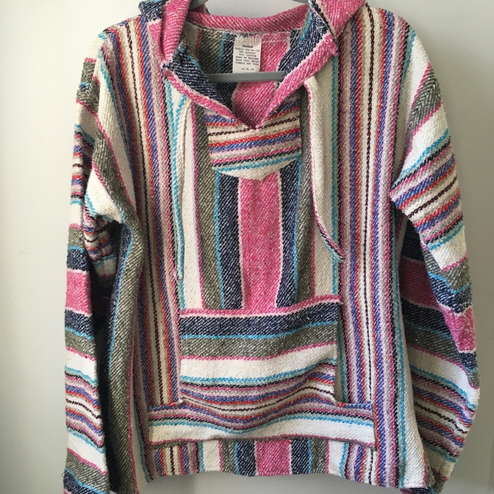 Vintage 90s Baja hoodie drug rug